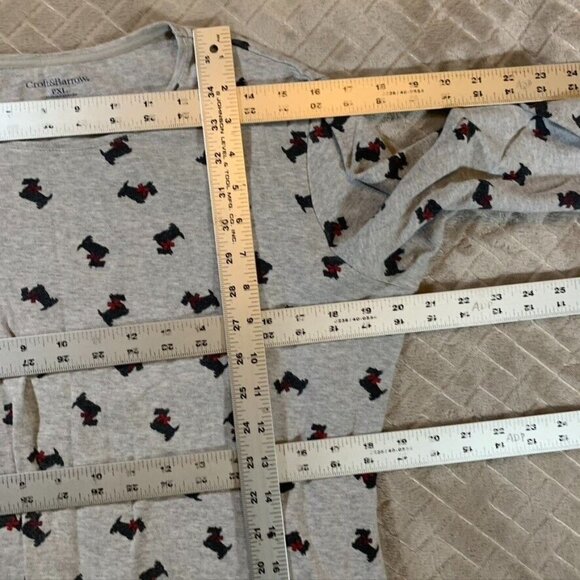 Croft & Barrow Womens XL Petite Long Sleeve T Shirt Gray Scottish Terrier Dog - Picture 5 of 8